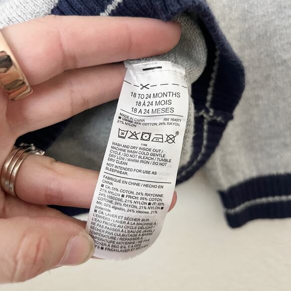 [Janie and Jack] Classic Heather Gray The Bulldog Sweater Crew Neck Size 18-24M - Picture 12 of 12